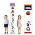 Personalized Ball Games Growth Chart for Wall Kids, Name Height Chart for Kids, for Nursery & Bedroom, Baby Shower Gift (59" x 7.8")