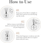 Duša Lemongrass Reed Diffuser & Sticks - 5 Fl Oz Essential Home Fragrance for Bathroom, Office & Living Spaces – Stylish & Long-Lasting Room Air Freshener - Ideal for Housewarming & Special Occasions