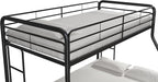 DHP Dusty Metal Bunk Bed with Secured Ladders, Twin/Full, Black