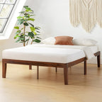 Mellow Naturalista Classic 16 Inch Solid Wood Platform Bed with Wooden Slats, Espresso, King