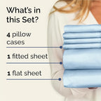 King 6 Piece Sheet Set - Comfy Breathable & Cooling - Ultra-Soft Hotel Luxury Bedding Set with 8-16 Inch Deep Pockets - 1 Flat & 1 Fitted Sheet & 4 Pillowcases - Wrinkle Free & Easy Care - Baby Blue