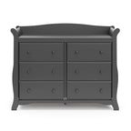 Storkcraft Avalon 6 Drawer Double Dresser (Gray) – Nursery Dresser for Kids Bedroom, Chest of Drawers