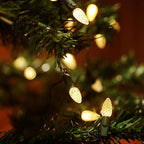 Battery Operated String Lights - 18ft 50 LED C3 String Lights Christmas Lights Battery Powered String Lights for Indoor Outdoor Christmas Tree Wreath Party Decoration, Waterproof, Warm White 2 Pack