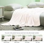 Exclusivo Mezcla Fleece King Size Blanket for Bed, 90x104 Inches Soft Cozy Jacquard Flannel Blankets, Lightweight Fuzzy Plush Warm for Winter, Off White
