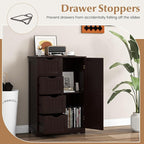 Giantex Bathroom Storage Cabinet with Drawers - 4 Drawer Storage Organizer w/Cupboard, Adjustable Shelf, Anti-Toppling Device, Entryway Storage Unit Console Table, Bathroom Floor Cabinet (Brown)