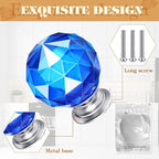 Youyole 10 Pcs Dresser Crystal Knobs 30mm Glass Pull for Cabinets and Drawers Knobs for Dresser Drawers and Kitchen(Artsy Style)