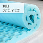 DMI Foam Mattress Topper, Egg Crate Foam Pad, Mattress Pad and Bed Topper for Support, Air Circulation, Pressure Relief and Weight Distribution, Full Size Mattress, 50 x 72 x 2, Blue