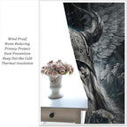 Fantasy Norse Viking Curtains,Cool Gothic Vintage Vikings Mystical Symbol Eagle Window Treatments Thermal Insulated Rod Pocket Blackout Drapes for Bedroom 2 Panels 84L x 26W