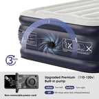 Twin XL Air Mattress with Built in Pump Raised,80" Long,Upgraded 18''Inflatable Mattress,Self Inflatable Blow Up Mattress in 2 Mins,Twin Size Air Mattress with Carry Bag for Home,Camping