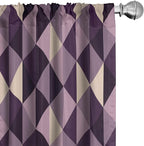 Ambesonne Geometric Window Curtains, Abstract Triangles with Dark and Pale Color Shades, Lightweight Decor 2-Panel Set with Rod Pocket, Pair of - 28" x 95", Dark Purple
