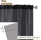 Aiyufeng Black Sheer Curtains 96" Long for Living Room Windows, Voile Sheer Casual Light Filtering Window Curtain Drapes for Bedroom, 40" Wide, Set of 2