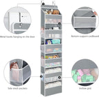 Univivi Door Hanging Organizer Nursery Closet Cabinet Baby Storage with 6 Large Compartments and 8 Side Pockets for Cosmetics, Toys and Sundries