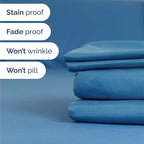 Twin 4 Piece Sheet Set - Comfy Breathable & Cooling - Ultra-Soft Hotel Luxury Bedding Set with 8-16 Inch Deep Pockets - 1 Flat & 1 Fitted Sheet & 2 Pillowcases - Wrinkle Free & Easy Care - Denim Blue