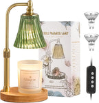 Green Candle Warmer Lamp with Timer Dimmable,Birthday Gifts for Women,Adjustable Height Wax Melt Warmer for Jar Candles,House Warming Gifts New Home,Ideal for Office,Dorm,Bedroom Home Decor