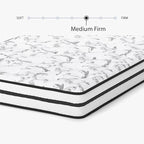 Signature Design by Ashley Queen Size Chime 8 Inch Medium Firm Innerspring Mattress with Pressure Relief Quilt Foam, Fiberglass Free, Mattress In A Box