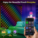 Smart Curtain Lights 400 LED, Color Changing LED Curtains Light 6.6 * 6.6 FT, DIY Fairy String Light Curtain for Bedroom Backdrop Party Indoor Outdoor Christmas Decor (APP +Remote Control)