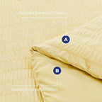 HYMOKEGE Yellow Queen Comforter Set Seersucker 7 Pieces, All Season Luxury Bed in a Bag Queen for Bedroom, Bedding Set with Comforter, Sheets, Pillowcases & Shams