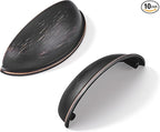 khtumeware 10 Pack 3" Drawer Pulls Oil Rubbed Bronze Cabinet Cup Pulls Kitchen Hardware Cabinet Handles Drawer Handles Knobs 3 inch Hole Center