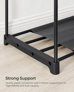 SONGMICS Portable Closet, Freestanding Closet Organizer, Clothes Rack with Shelves, Hanging Rods, Storage Organizer, for Cloakroom, Bedroom, 59.5 x 16.9 x 65.4 Inches, Black URYG036B02