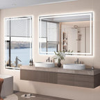72"X40" LED Bathroom Mirror with Front Lights and Backlit, Anti-Fog, Dimmable, Shatter-Proof Tempered Glass, Lighted Bathroom Vanity Mirror for Wall with 3 Colors, Memory Function