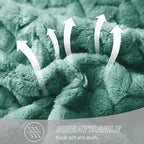 Exclusivo Mezcla Fleece Throw Blanket for Couch, 50x70 Inches Soft Cozy Jacquard Flannel Blankets, Lightweight Fuzzy Plush Warm Throws for Winter, Celadon