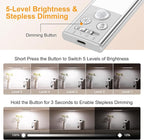 Gritin 10.2inch Under Cabinet Lighting Rechargeable -84 LED Super Bright,3-Color& 5 Level Brightness,4 Modes,Motion Sensor,Long Lasting- Easy Installation Magnetic Under Cabinet Closet Lights -2 Pack