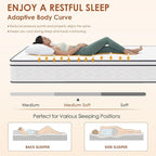 PayLessHere | 10 Inch King Mattress | Medium Firm Hybrid Mattress | White | with High-Density Foam and Breathable Cover | Pocket Spring Design, Pressure Relief | Bed in a Box, CertiPUR-US Certified