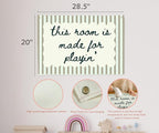 Playroom Rectangular Canvas Banner Wall Decor-Flag Poster Wall Decor for Baby Boy Girl Kids Teen,Playroom Nursery Homeschool Bedroom Home-Baby Shower Birthday Christmas-This Room Is Made for Playing