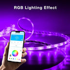 DAYBETTER IP65 Waterproof Led Strip Lights, Smart WiFi LED Lights Work with Alexa and Google Assistant, Color Changing Lights with APP Control, Suit for Bedroom, Bathroom, Home Decor, Outdoor, 32.8ft