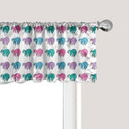 Ambesonne Funny Sloth Window Valance Pack of 2, Colorful Art Repeating Lazy Animal on Plain Backdrop, Rod Pocket Curtain Valances for Kitchen Bedroom, 42" X 18", Dark Seafoam Pink