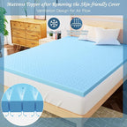 Airensky 4 Inch Memory Foam Mattress Topper, Cooling Gel Infused High Density Full (54"x75") Topper with Removable Cover, Bed Topper for Pressure Relief Back Pain, CertiPUR-US Certified, Gray