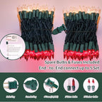 LAMPHOME Super-Bright Extendable Red Christmas Lights Decoration 100Lights 19.6ft UL Certified Mini Bulb String Lights for Outdoor Christmas Tree Garden Party Patio Wedding Garland Decor(Red+Clear)