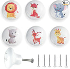 6PCS 1.5" Cute Funky Safari Animals Ceramics Drawer Pulls Lion Knobs Nursery Kids Room Unique Cabinet Decor Dresser Knobs(Lion)