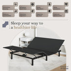 Sven and Son Essential Adjustable Bed Base (Frame Only), Easy Assembly, Head and Foot Lift, Memory Positions, Zero Gravity, Wireless Remote - Queen