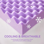 SINWEEK 2 Inch Egg Crate Cooling Gel Memory Foam Mattress Topper Full Size, Soft Mattress Pad for Back Pain Relief, Bed Topper, CertiPUR-US Certified