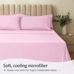 LuxClub 3 PC Sheet Set Bed Sheets Deep Pockets 16" Eco Friendly Wrinkle Free Cooling Machine Washable Hotel Bedding Silky Soft - Powder Pink Twin XL