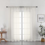 OWENIE Ivory Sheer Curtains 72 Inches Long 2 Panels, Transparent Voile Sheer Curtain Double Rod Pocket Gauze Drapes for Living Room Bedroom Window Sliding Glass Door Treatment, 42 x 72 Inch