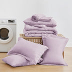 Love's cabin Full Comforter Set Light Purple, 7 Pieces Full Bed in a Bag, All Season Bedding Sets with 1 Comforter, 1 Flat Sheet, 1 Fitted Sheet, 2 Pillowcase and 2 Pillow Sham