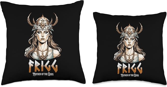 Nordic Vikings Legends Old Norse Mythology Gods Frigg Nordic Scandinavian Legends Old Norse Mythology Gods Throw Pillow, 16x16, Multicolor