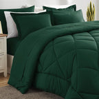 CozyLux California King Comforter Set Emerald Green - Cal King Bed in a Bag 7 Pieces, Luxury Soft Bed Set for All Seasons, Bedding Set with Down Alternative Comforter, Sheets, Pillowcases & Shams