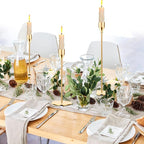 Metal Gold Taper Candle Holder for Wedding, Dinning, Party, Fits 3/4 inch Thick Candle&Led Candles (Set of 6 Pcs)