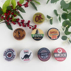 1.8" 8PCS Vintage Unique Gasoline and Automobile Cabinet Wood Knobs Wooden Door Farmhouse Kitchen Cabinet Dresser Drawer Pulls and Knobs