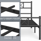 Yaheetech Full Size Metal Platform Bed Frame with Simple Headboard and Footboard, Mattress Foundation for Under Bed Storage, Steel Slat Support, No Box Spring Needed, Easy Assembly, Black