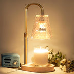 Candle Warmer Lamp with Timer - Adjustable Height, Electric Wax Melter in Gold for Cozy Aesthetic Home Decor, Gift for Women, Sister, Friend, Birthday, Housewarming