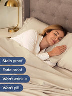 Extra Deep Split King Sheet Set - 7 Piece Breathable & Cooling Sheets - Hotel Luxury Bed Sheets Set - Easy & Secure Fit - Soft, Wrinkle Free & Comfy Sheets Set - Wheat Sheet Set w/Extra Deep Pockets