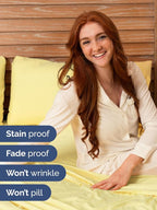 Extra Deep Cal King Sheet Set - 6 Piece Breathable & Cooling Sheets - Hotel Luxury Bed Sheets Set - Easy & Secure Fit - Soft, Wrinkle Free & Comfy Sheets Set - Yellow Sheet Set with Extra Deep Pockets