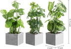 MyGift Artificial Plants Indoor, Set of 3 Small Fake Potted Plants, Faux House Plant for Home Decor