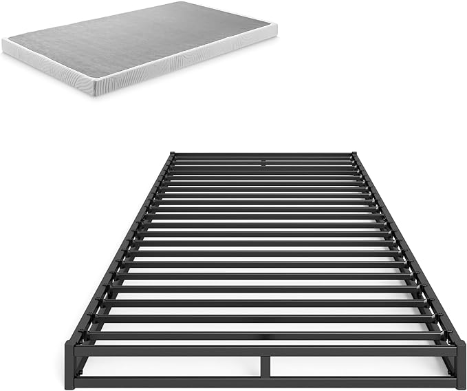 ZINUS Quick Lock Metal Smart Box Spring, 4 Inch Mattress Foundation, Strong Metal Structure, Easy Assembly, Twin, White