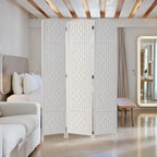 Rose Home Fashion 6 ft Tall Room Divider, Room Dividers and Folding Privacy Screens, 15.7in Privacy Screen 3 Panel Partition Temporary Wall Separation for Private, White
