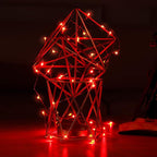 Mikasol Fairy Lights Battery Operated, 1 Pack Mini 3*AAA Battery Powered Copper Wire Led Starry String Lights Firefly Lights for Bedroom, Christmas, Parties, Decoration (5m/16ft Red)